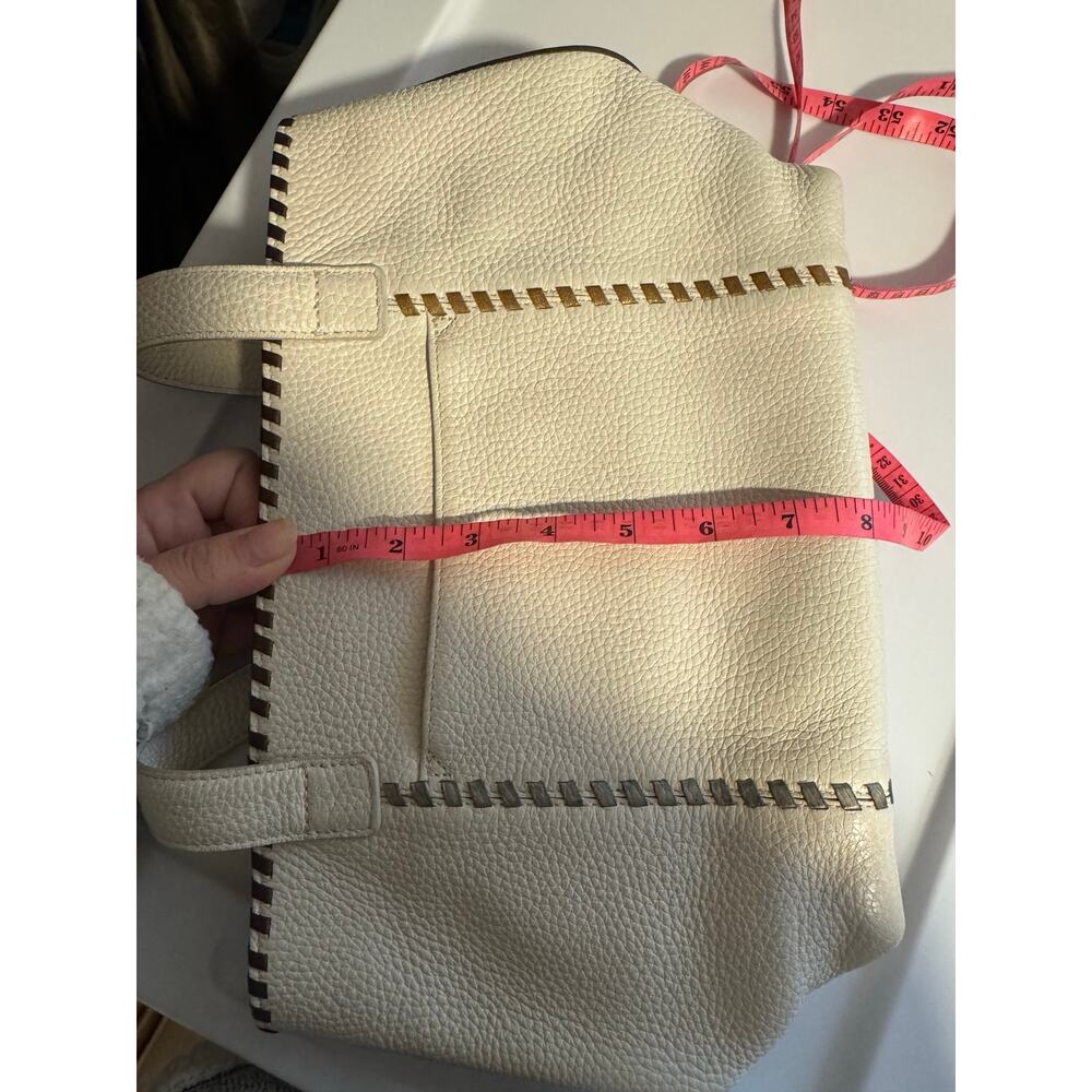 Brighton White Pebbled Leather Small Tote Shoulder Bag Classic - Picture 6 of 7